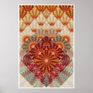 Póster Diseño fractal de Sun Rays