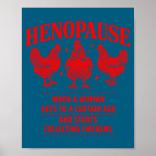 Póster Diseño Gallinopause Humor de Pollo Granja Avicultu