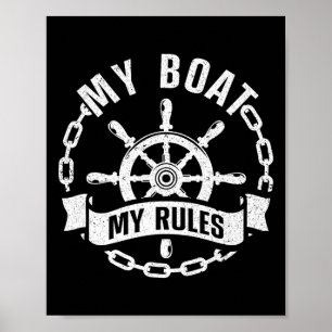Póster Diseño genial de capitán de barco para hombres y m