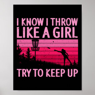 Póster Diseño Genial de Disc Golf para Mujeres Chicas Dis