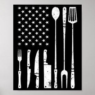 Póster Diseño genial de parrilla para hombres y mujeres B