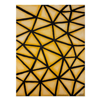 Póster Diseño geométrico de bebé amarillo