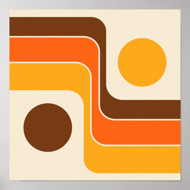 Póster Diseño geométrico de estilo retro de los años 70 (Frente)