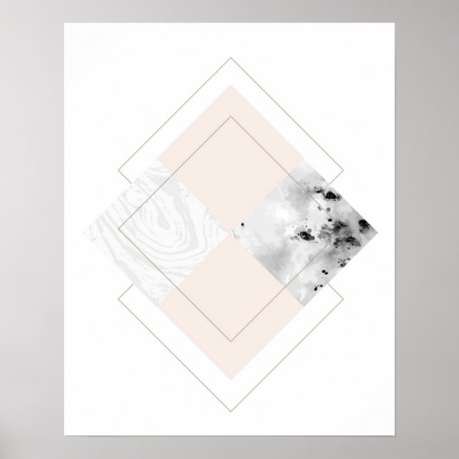 Póster Diseño geométrico de mármol (Frente)