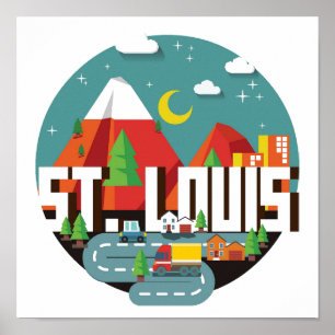 Póster Diseño geométrico de St. Louis, Missouri