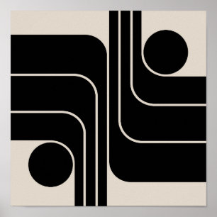 Póster Diseño geométrico moderno de mediados de siglo