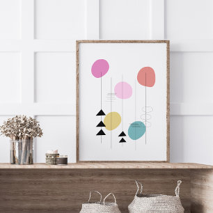 Póster Diseño geométrico moderno de mediados de siglo