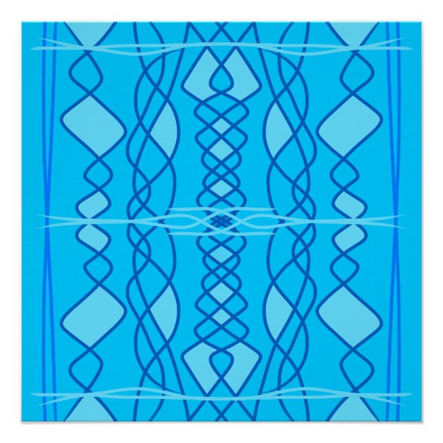 Póster Diseño geométrico vertical azul (Anverso)