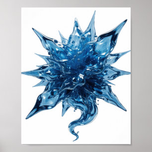 Póster Diseño gráfico de AGuA Azul Brillante