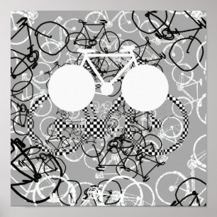 Póster diseño gráfico de bici artística