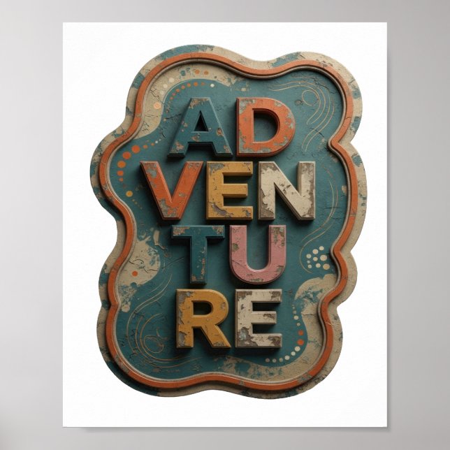 Póster Diseño gráfico de Chic Orange ADVENTURE (Frente)