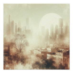 Póster Diseño Gráfico de Ciudad Antigua Fotografía