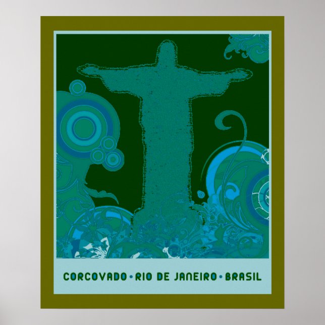 Póster Diseño gráfico de Corcovado (Frente)