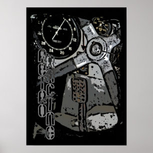 Póster Diseño gráfico de detalles de temporizador de Carr
