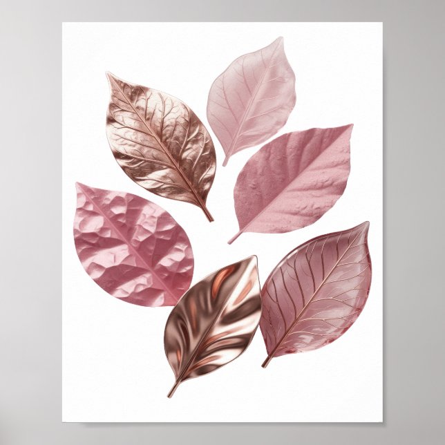 Póster Diseño gráfico de Dynamic Silver HOJAS DORADAS (Frente)