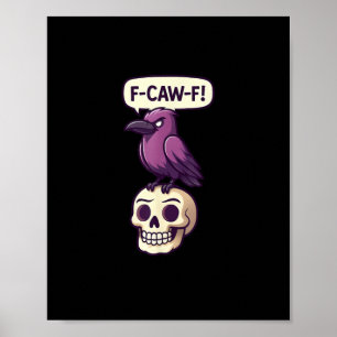 Póster Diseño gráfico de humor de Halloween con cráneo de