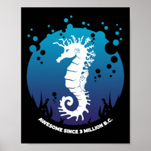 Póster Diseño gráfico de la vida marina - caballitos de m