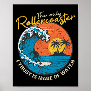 Póster Diseño gráfico de surf de olas grandes para hombre