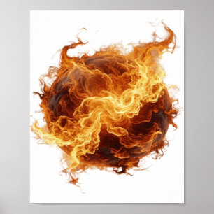 Póster Diseño gráfico Edgy Silver FIREBALL