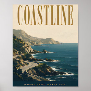 Póster Diseño gráfico editorial de lujo costero de costa
