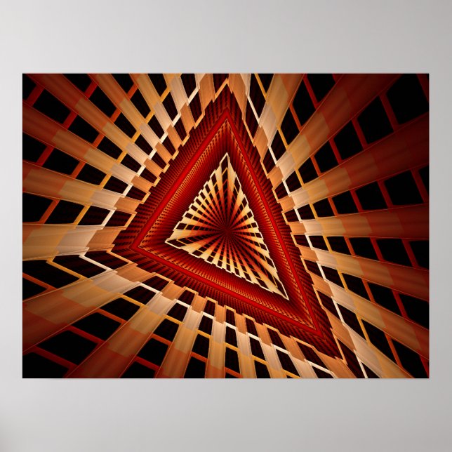 Póster Diseño gráfico fractal moderno de 3D Fantasy Netwo (Frente)