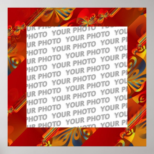 Póster Diseño gráfico impecable - naranja rojo I (Frente)