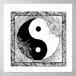 Póster Diseño Gráfico Moderno: Yin Yang de Alto Contraste