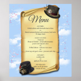 Póster Diseño gráfico Steampunk sobre la ilusión del tiem