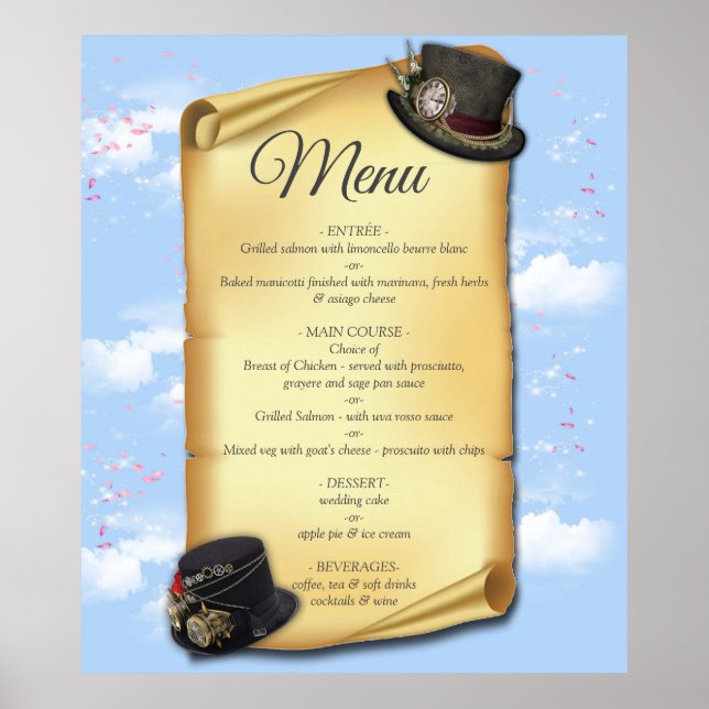 Póster Diseño gráfico Steampunk sobre la ilusión del tiem (Frente)