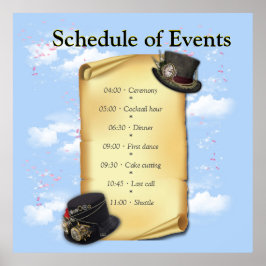 Póster Diseño gráfico Steampunk sobre la ilusión del tiem