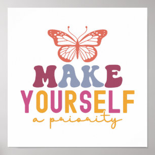 Póster Diseño Inspirador de Salud Mental de Mariposa Ador