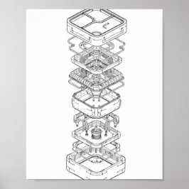 Póster Diseño Instruccional: Ensamblaje de Máquina Modula