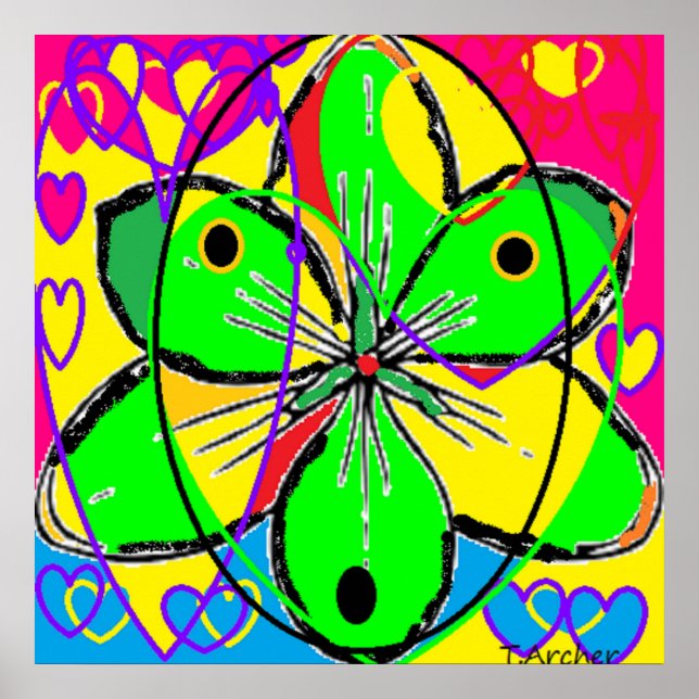 Póster Diseño interior abstracto de color rosa claro (Frente)