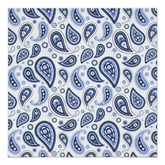 Póster Diseño Intrincado de Estampado de Paisley Floral (Anverso)