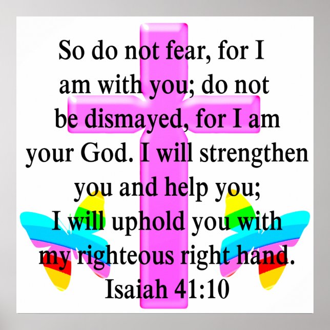 Póster DISEÑO ISAIAH DE LA SCRIPTURA DE bonitos 41:10 (Frente)