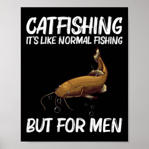Póster Diseño lindo de pesca de bagre para hombres y chic