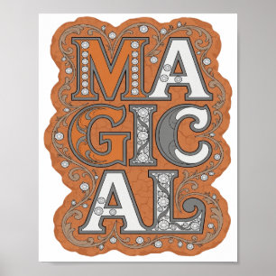 Póster Diseño MÁGICO de Círculo Naranja Genial
