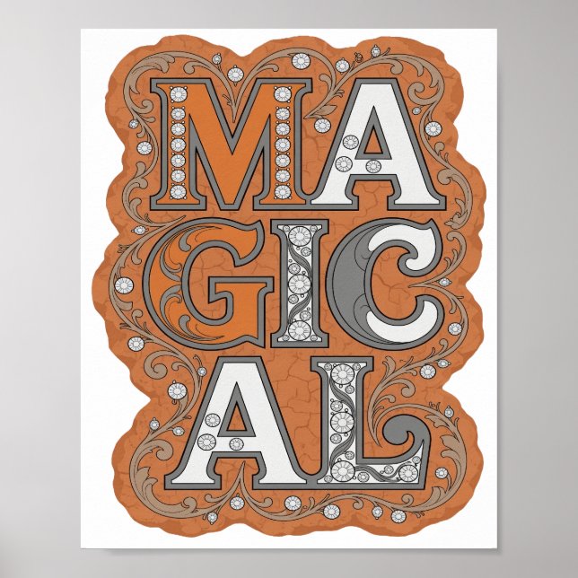 Póster Diseño MÁGICO de Círculo Naranja Genial (Frente)