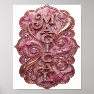 Póster Diseño Mágico de Slogan de Oro de Moda