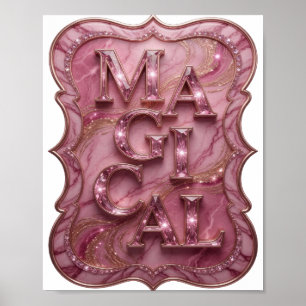 Póster Diseño mágico rosa fresco Statement