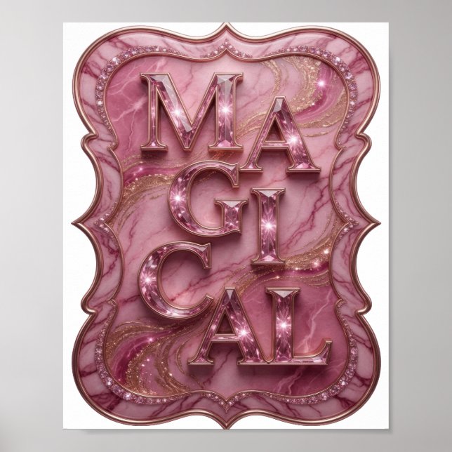 Póster Diseño mágico rosa fresco Statement (Frente)