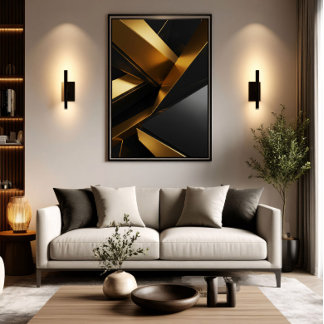 Póster Diseño metálico moderno de pared 3D de lujo