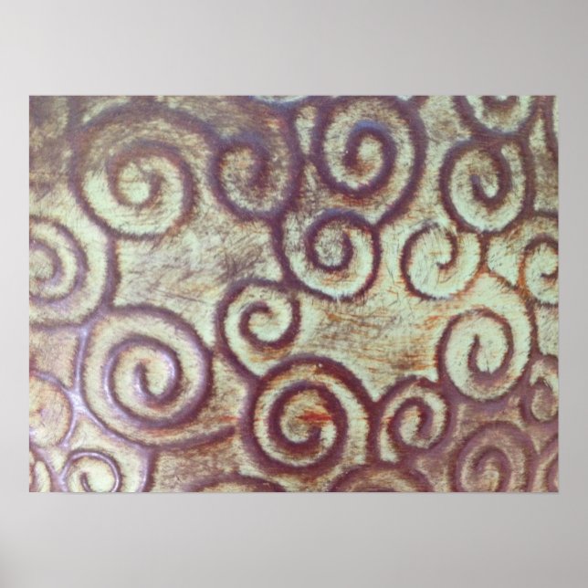 PÓSTER DISEÑO METALIZADO VINTAGE TURQUOISE/MARRÓN (Frente)