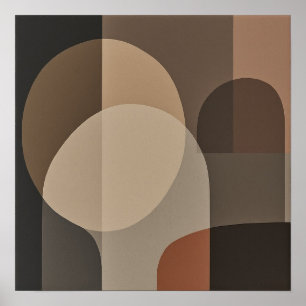 Póster Diseño minimalista cálido de ensamblaje neutral