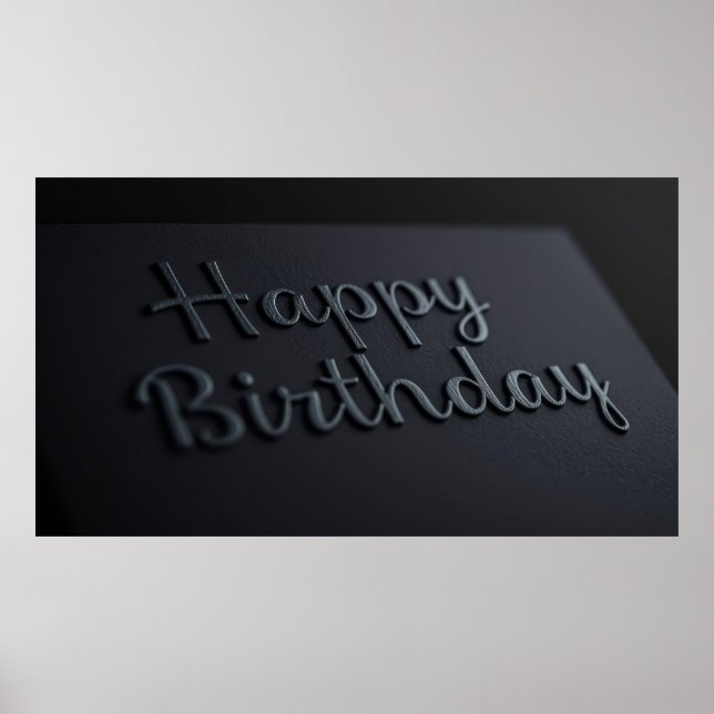 Póster Diseño Mínimo de Celebración de Cumpleaños Feliz (Frente)