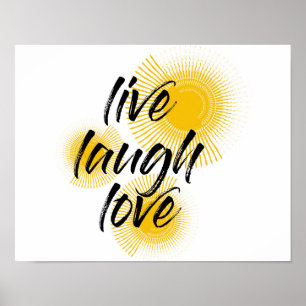 Póster Diseño moderno, alegre y de moda Live Laugh Love