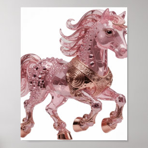 Póster Diseño moderno atrevido de unicornio rosa de plata