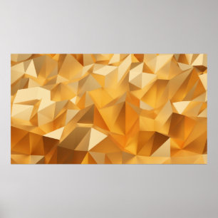 Póster Diseño moderno de lujo dorado polígono fondo 3d re