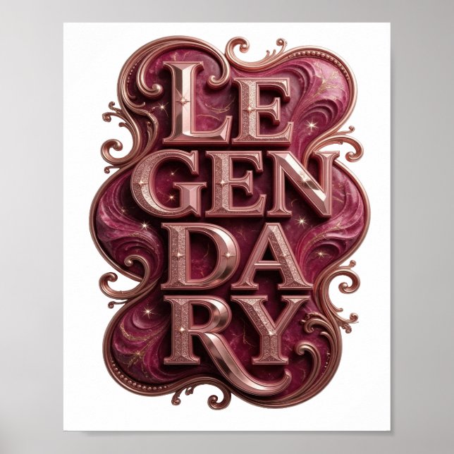 Póster Diseño moderno legendario Witty Gold (Frente)