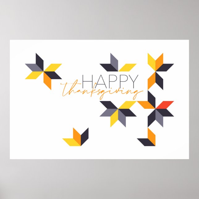 Póster Diseño moderno y alegre de Happy Thanksending (Frente)